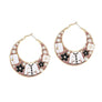 Hoop Fashion House Chic Pink and Gold Earrings