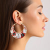 Hoop Fashion House Chic Red and Gold Earrings
