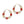 Hoop Uptown Glam Pearl Gold and Red Earrings