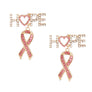 Gold Hope Pink Ribbon Earrings