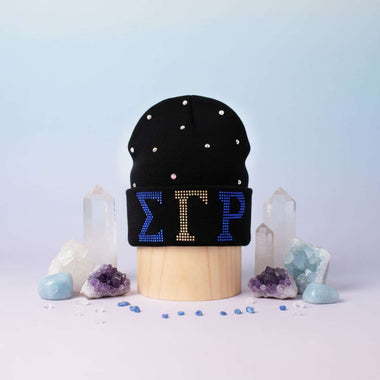 SGRHO Sorority Pride Black Bling Winter Beanie Hat