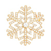 Brooch Radiating Snowflake Gold Pin for Women