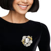 Brooch Gold Clear Glass Crystal Bee Flower Pin