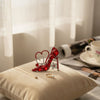 Glass Crystal High Heel and Heart Red Brooch