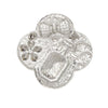 Brooch Couture Clover Pink Green Glass Perfume Pin