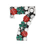 Brooch Lucky Seven Silver and Black Ladybug Pin