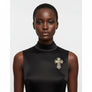 Black Brooch Elaborate Religious Cross Gold Pin