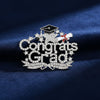 Brooch Silver Congrats Grad Cap and Diploma Pin