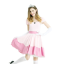 Princess Peach Deluxe Dance Dress Cosplay Costume for Women - Official Look with Gloves & Crown for Parties, Halloween, & Cosplay