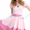 Princess Peach Deluxe Dance Dress Cosplay Costume for Women - Official Look with Gloves & Crown for Parties, Halloween, & Cosplay