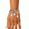 Bracelet Mixed Metal Mesh Pearl Charm Set for Women