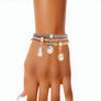 Bracelet Mixed Metal Mesh Pearl Charm Set for Women