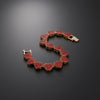 Chain Red Pave Heart Link Bracelet for Women