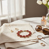 Chain Red Pave Heart Link Bracelet for Women