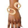 Cuff Rigid Looped Gold Metal Hinge Bracelet