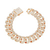 Bracelet Gold Iced Diamond Cuban Chain for Women