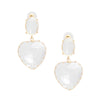 Drop Clear Glass Heart Crystal Gold Earrings Women