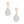 Teardrop Scratched Gold Clear Glass Drop Earrings