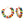 Hoops Multicolor Bead Gold Wire Wrapped Earrings