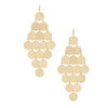 Fish Hook Brushed Gold Coin Dangle Earrings