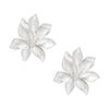 Studs Silver Layered Petal Flower Earrings Women