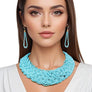 Collar Turquoise Seed Bead Braided Collar Necklace