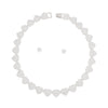 Chain Silver Pave Heart Link Necklace Set Women