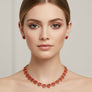 Chain Red Pave Heart Link Necklace Set for Women