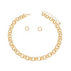 Chain Chunky Gold Triple Ring Necklace for Women