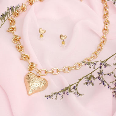 Pendant Gold Heart Knotted Chain Necklace Women