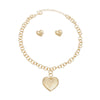 Pendant Gold Girly Patterned Puffy Heart Necklace