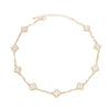 Necklace Gold Cream Quatrefoil Clover 9 Motifs