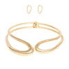 Choker Rigid Looped Gold Metal Hinge Collar