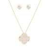 Pendant Pave Quatrefoil Clover Gold Chain Necklace