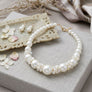 Cream Pearl Bead Cluster Single Strand Necklace