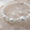White Pearl Bead Cluster Single Strand Necklace