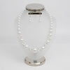 White Pearl Bead Cluster Single Strand Necklace