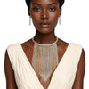 Bib Silver Ball Chain Fringe Necklace for Women