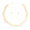 Chain Necklace Flower Linked Gold Set for Women