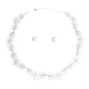Chain Necklace Flower Linked Silver Set for Women