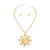 Pendant Necklace Gold Sunflower Chain for Women
