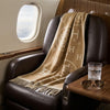 Faux Cashmere Brown Beige Motif Rectangle Scarf