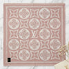 Faux Cashmere Pink Beige Motif Shawl Square Scarf