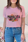 Diona J Mother's Day Mamacita Graphic Tee Shirt Short Sleeve Size M Light Pink