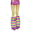 Faux fur fuzzy rainbow leg warmers (Glow UV Reactive) Halloween Cosplay One Size