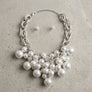 White Pearl Cluster Opulent Chunky Bib Necklace