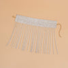 Anklet Gold Rhinestone 15 Line Long Fringe Women