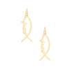 Fish Hooks Faith Fish Gold Earrings for Women
