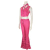 Rodeo Barbie Pink Cowgirl Costume for Adult Women Girl Wild West Western Outfit Cosplay Hippie Costume 70s 80s Disco Scarf Halloween Party