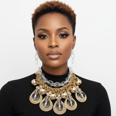 Dazzling Gold Teardrop Cascade Ensemble
